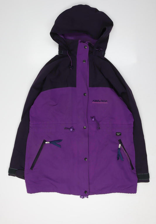 Karrimor Unisex Purple Parka Jacket, Size L, Hooded, Vintage