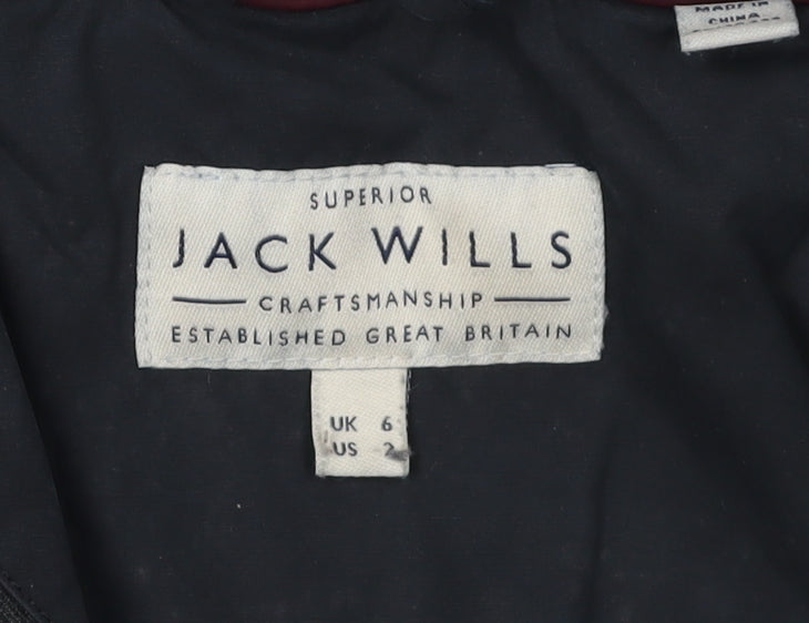 Jack Wills Women's Black Puffer Jacket Size 6