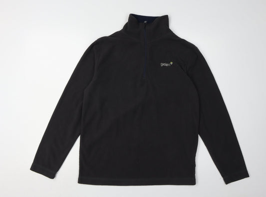 Gelert Men's Black Fleece Pullover, M, Mock Neck, Outdoor Ready