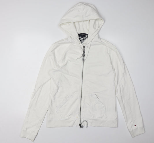 Tommy Hilfiger Unisex White XL Full Zip Hoodie