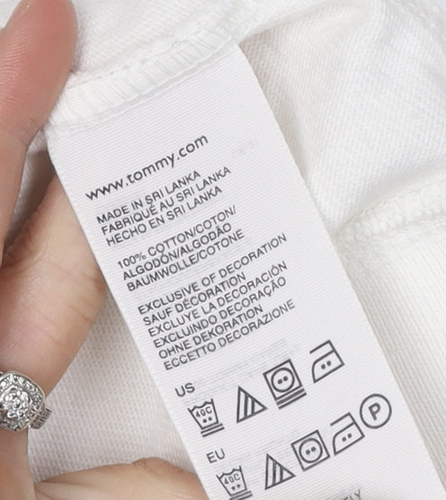 Tommy Hilfiger Unisex White XL Full Zip Hoodie