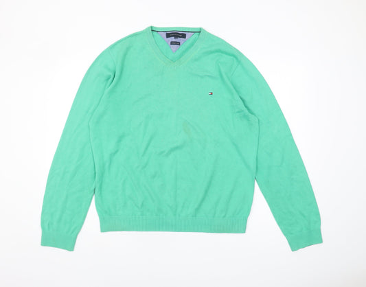 Tommy Hilfiger Men's Green Pullover Jumper L