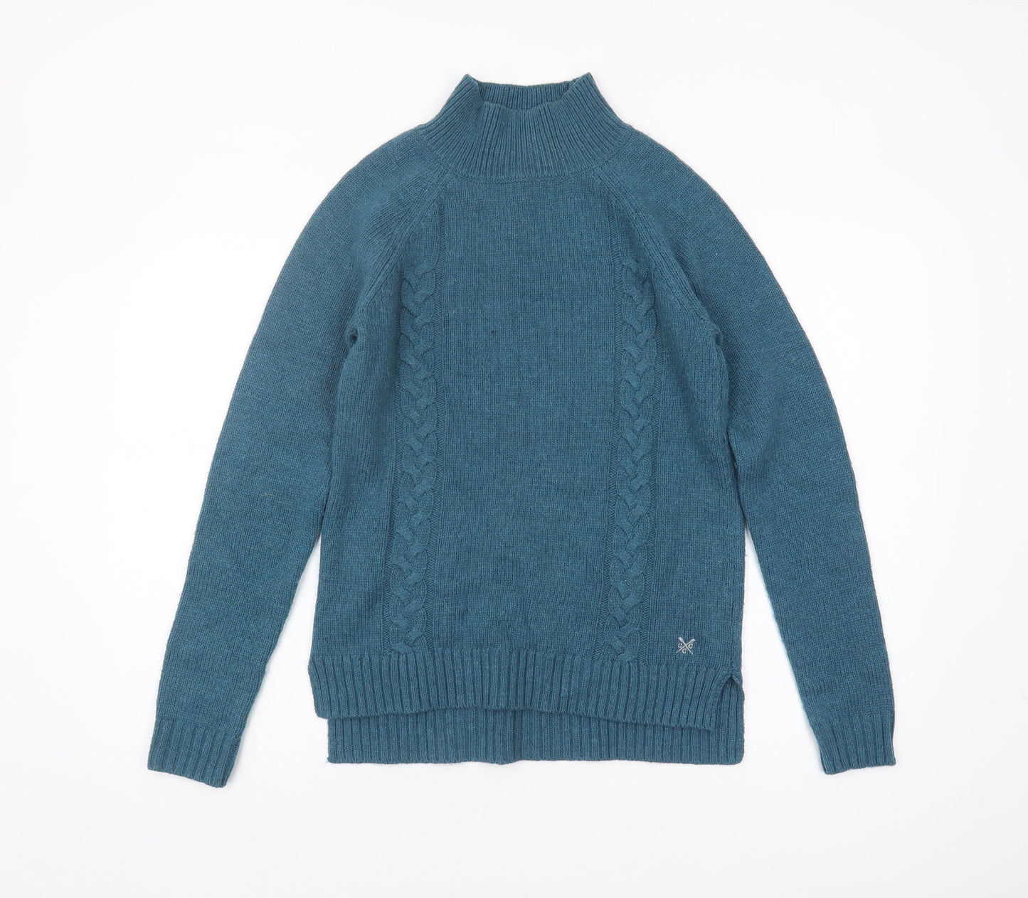 Crew Clothing Women's Blue Mock Neck Jumper Size 10