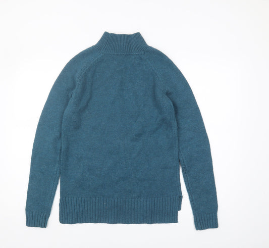 Crew Clothing Women's Blue Mock Neck Jumper Size 10