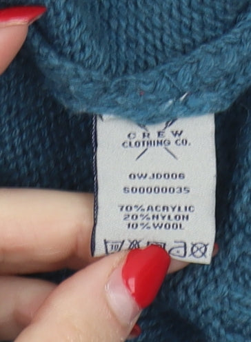 Crew Clothing Women's Blue Mock Neck Jumper Size 10