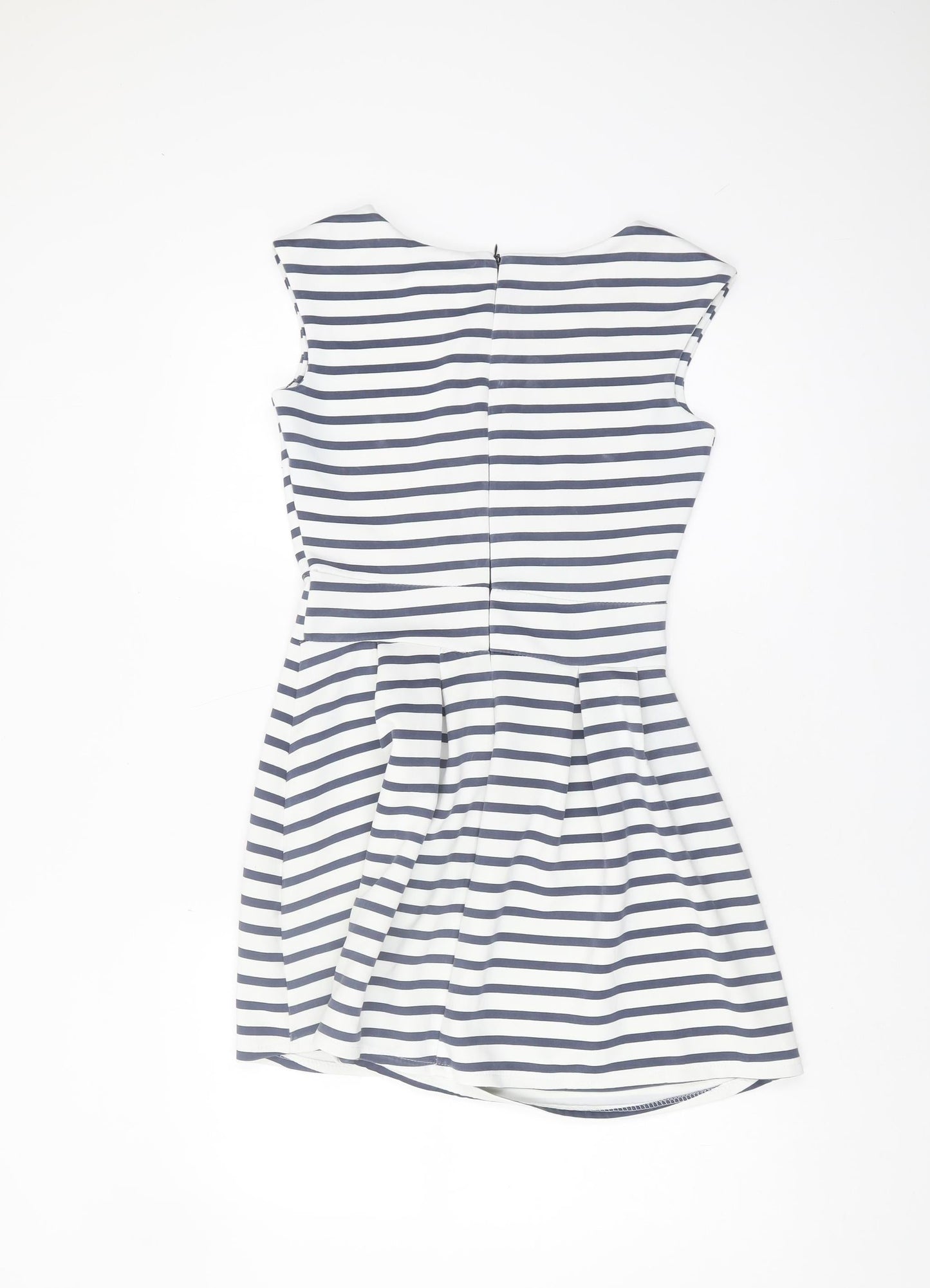 WalG Women's White & Blue Striped A-Line Dress, Size M