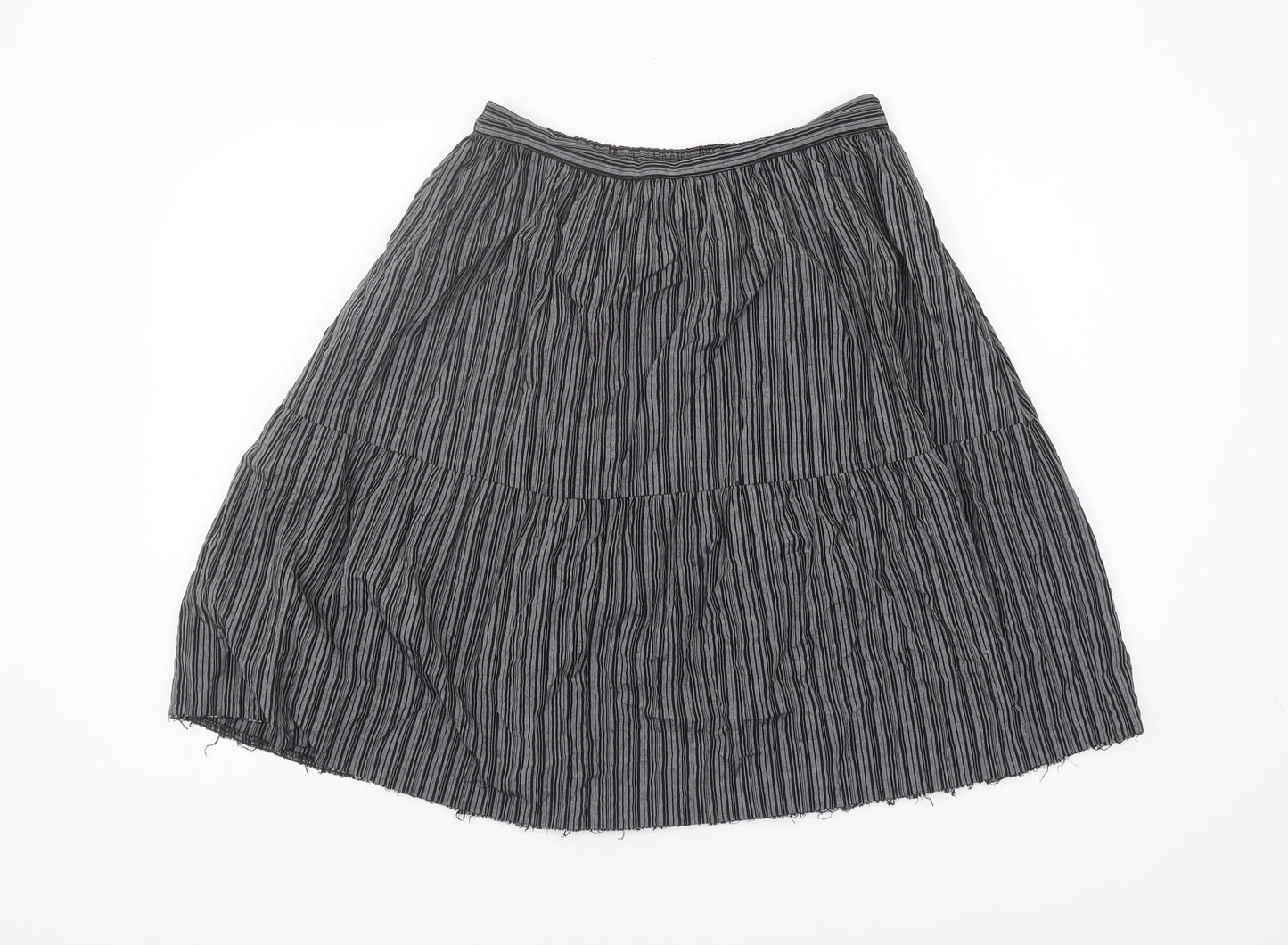 Topshop Women's Black Striped Peasant Skirt Size 10
