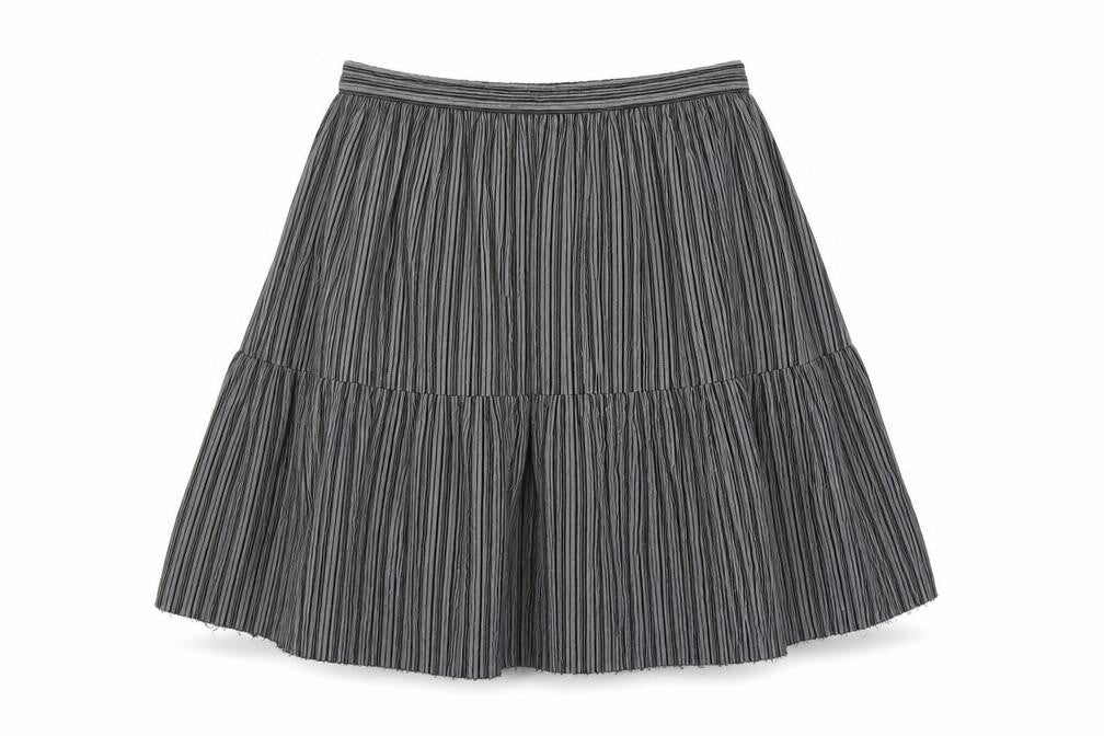 Topshop Women's Black Striped Peasant Skirt Size 10
