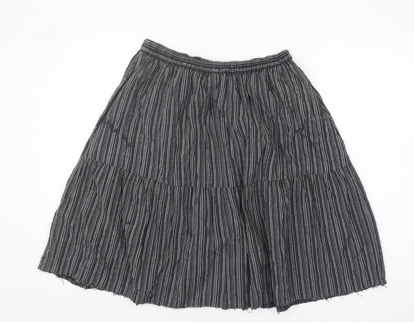 Topshop Women's Black Striped Peasant Skirt Size 10