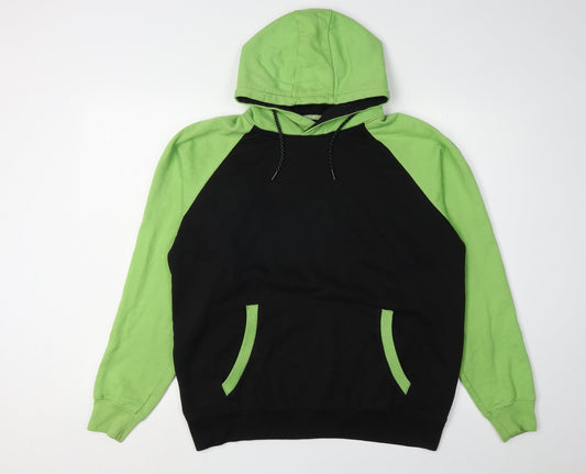 Soul Star Men's Black & Green Hoodie M - Pullover Style