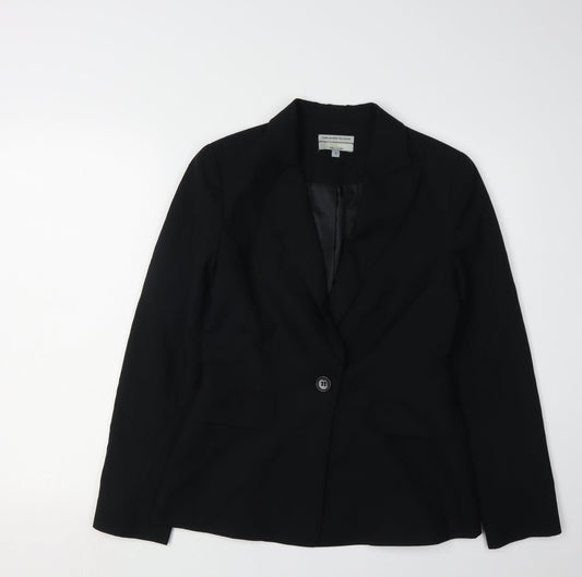 Veronika Maine Women's Black Blazer Size 12 Regular Fit