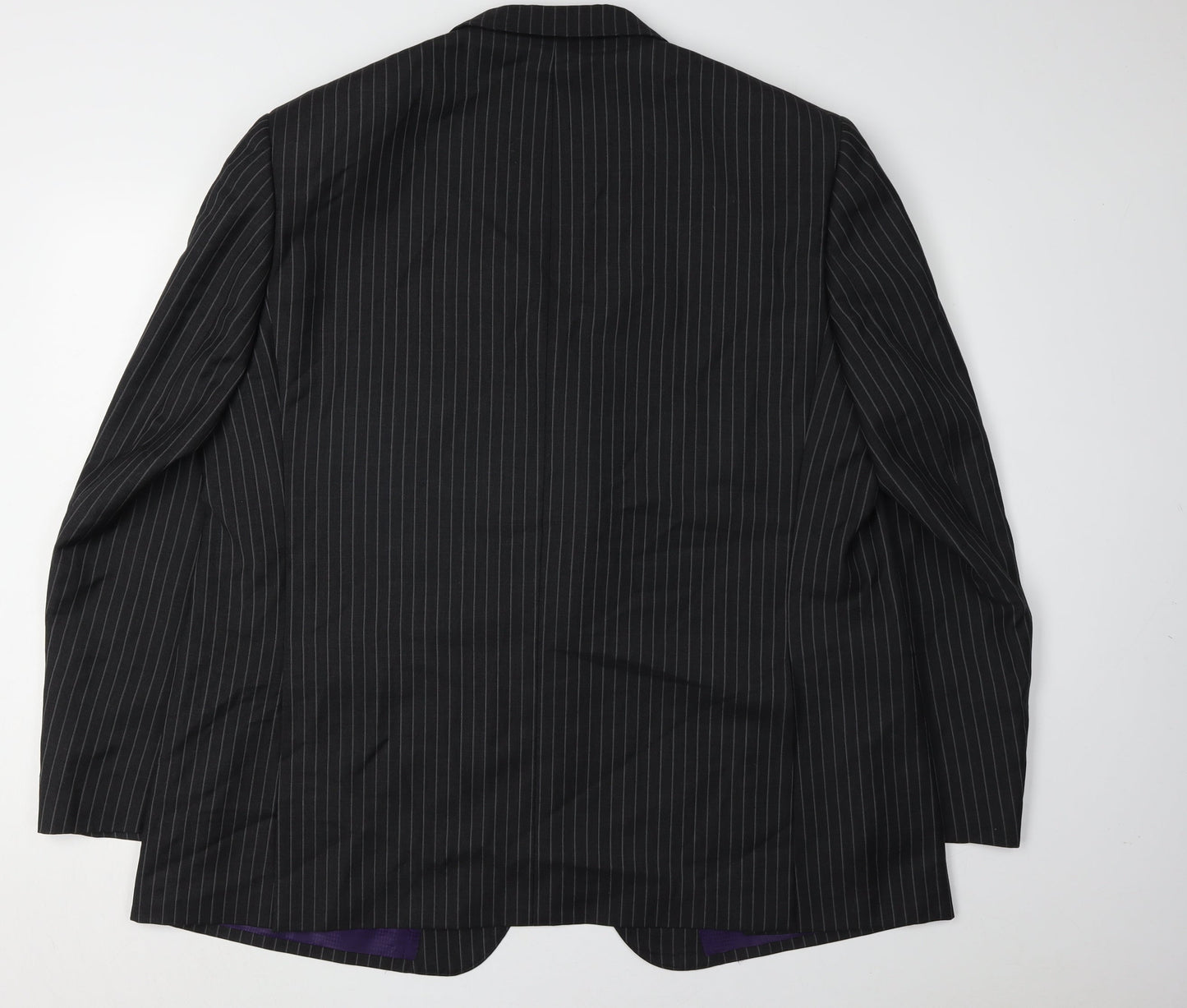 Marks and Spencer Men's Black Wool Blazer, Size 48R, Striped