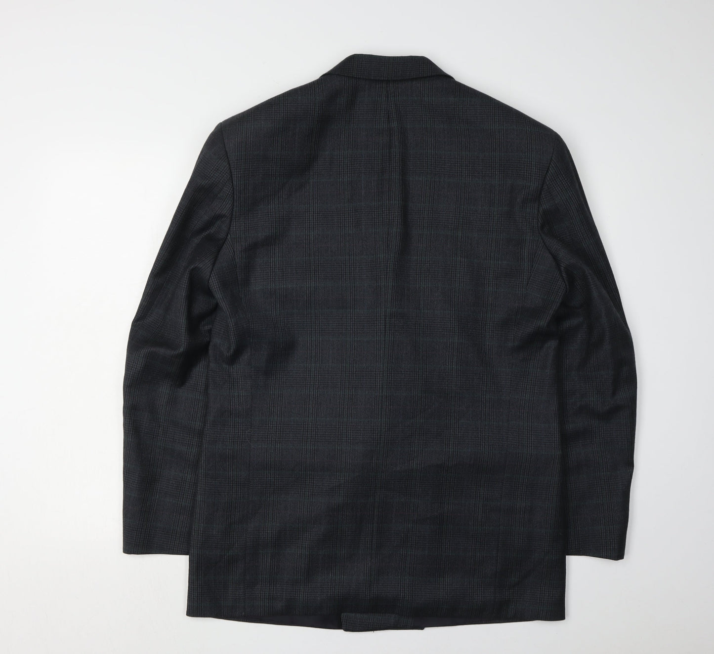 Marks and Spencer Men's Blue Check Blazer, Size 38R