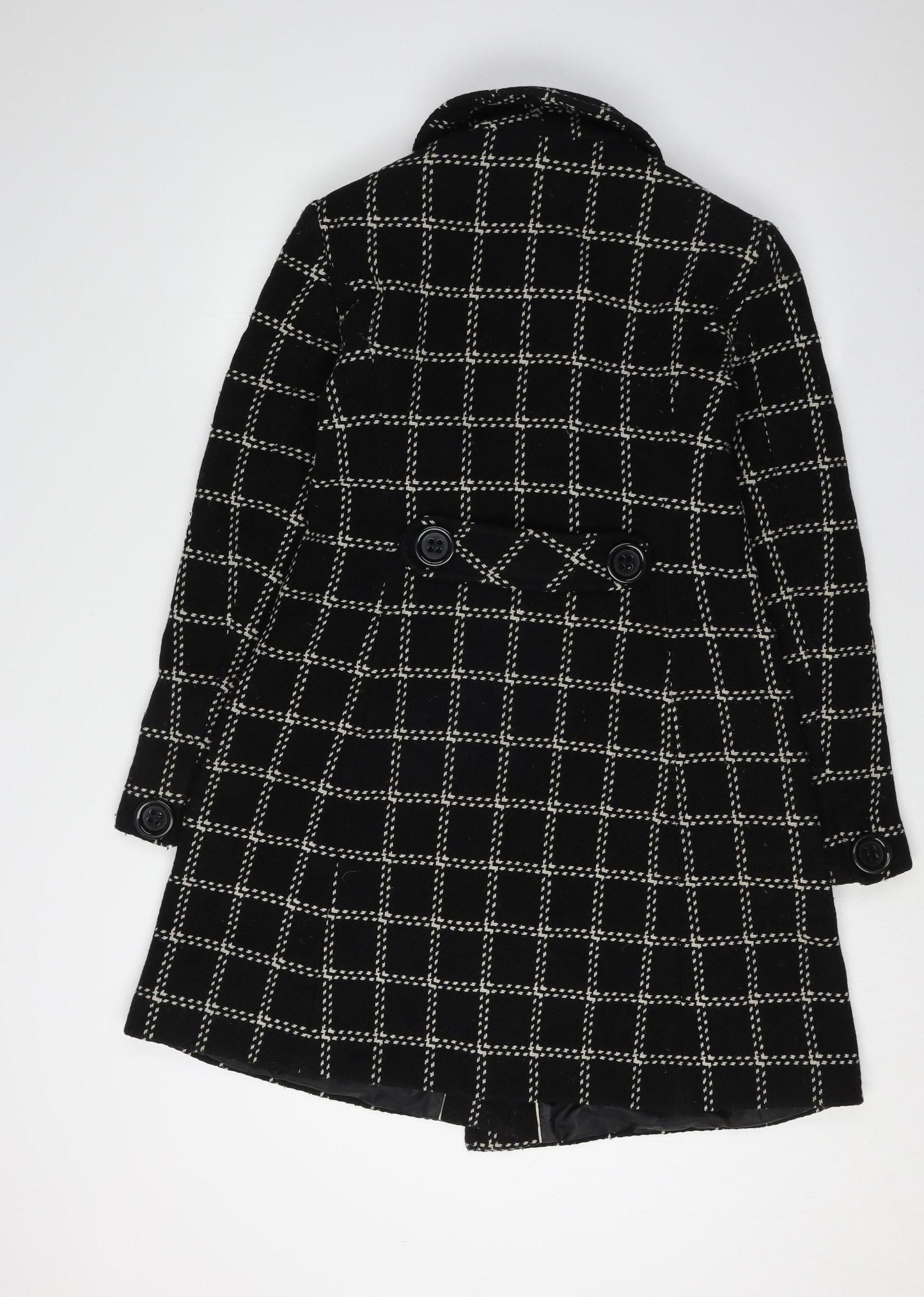 Marks and Spencer Women's Black Check Trench Coat Size 10