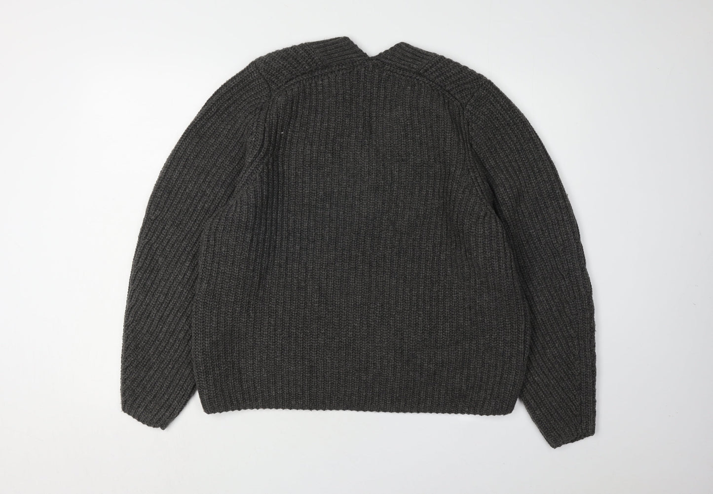 H&M Women's Grey V-Neck Knit Pullover Jumper