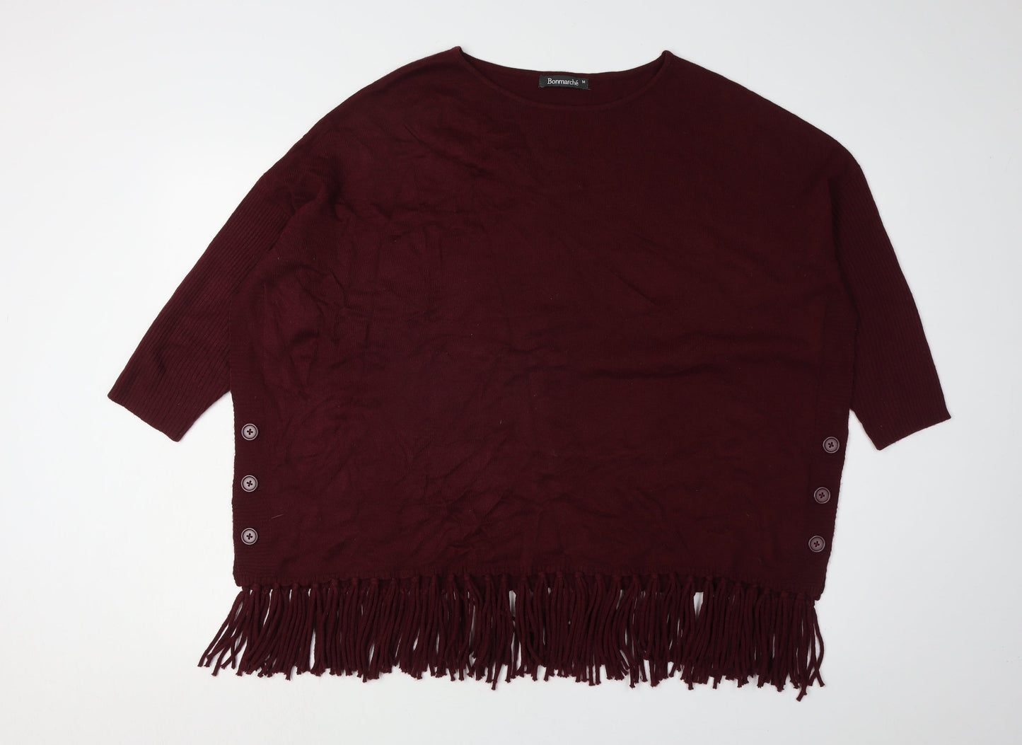 Bonmarché Women's Red Poncho Jumper M