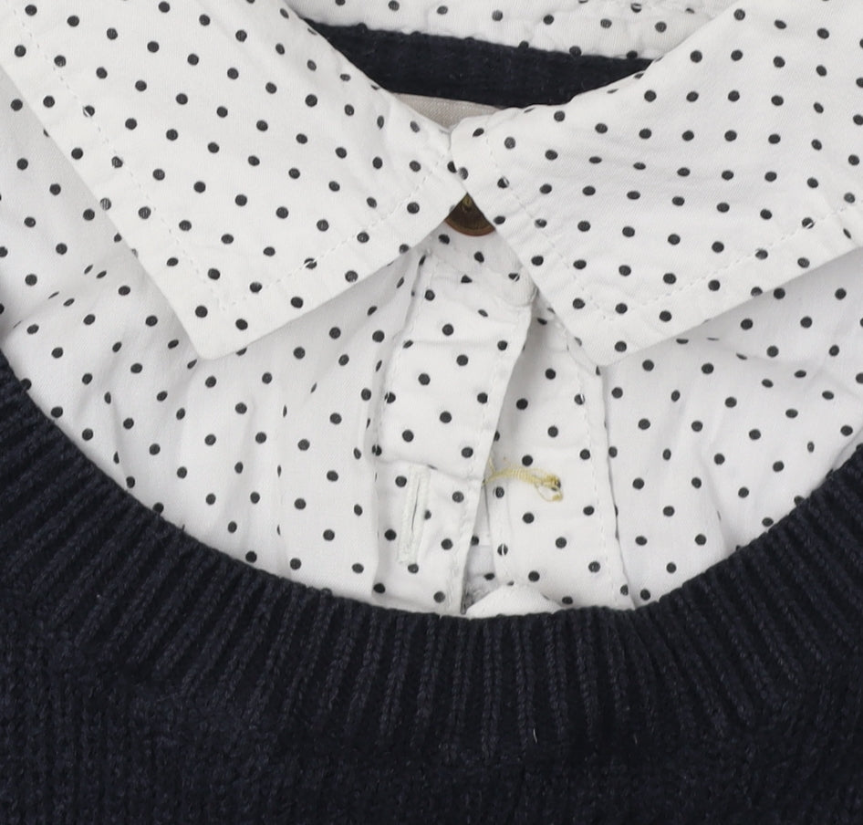 Marks and Spencer Women Black Polka Dot Pullover Jumper