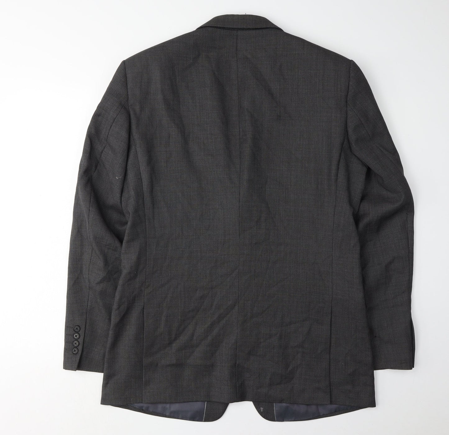 Next Men's Grey Blazer 40R Regular Fit Wool Formal