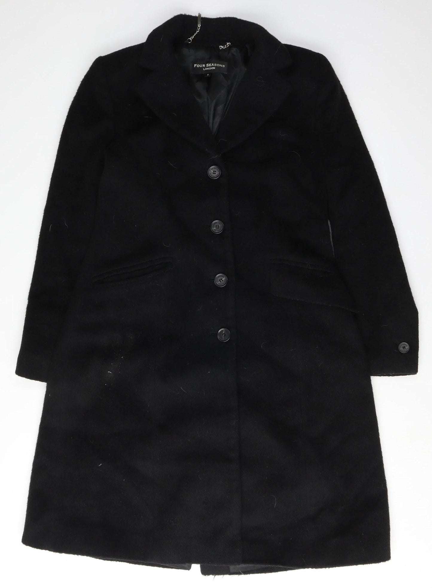 Four Seasons Women's Black Mid-Length Overcoat S