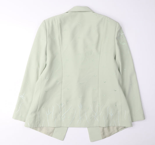 Georgette Fashion Women's Green Blazer, Size 18