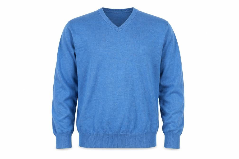 Marks and Spencer Men's Blue V-Neck Pullover Jumper M