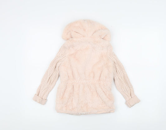 Nula Bug Girls Pink Hooded Puffer Jacket 5-6 Years