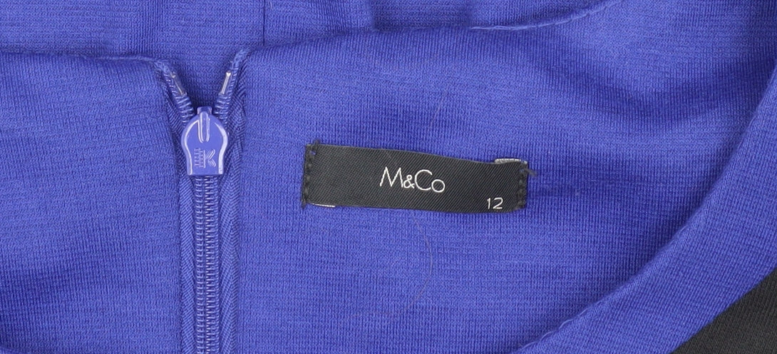 M&Co Women’s Blue Black Sheath Dress Size 12