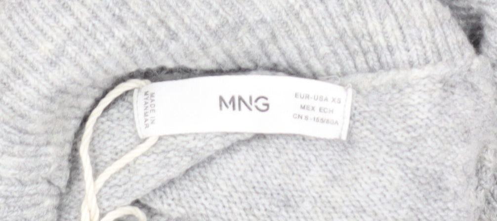 MNG Women's Grey Roll Neck Pullover Jumper XS