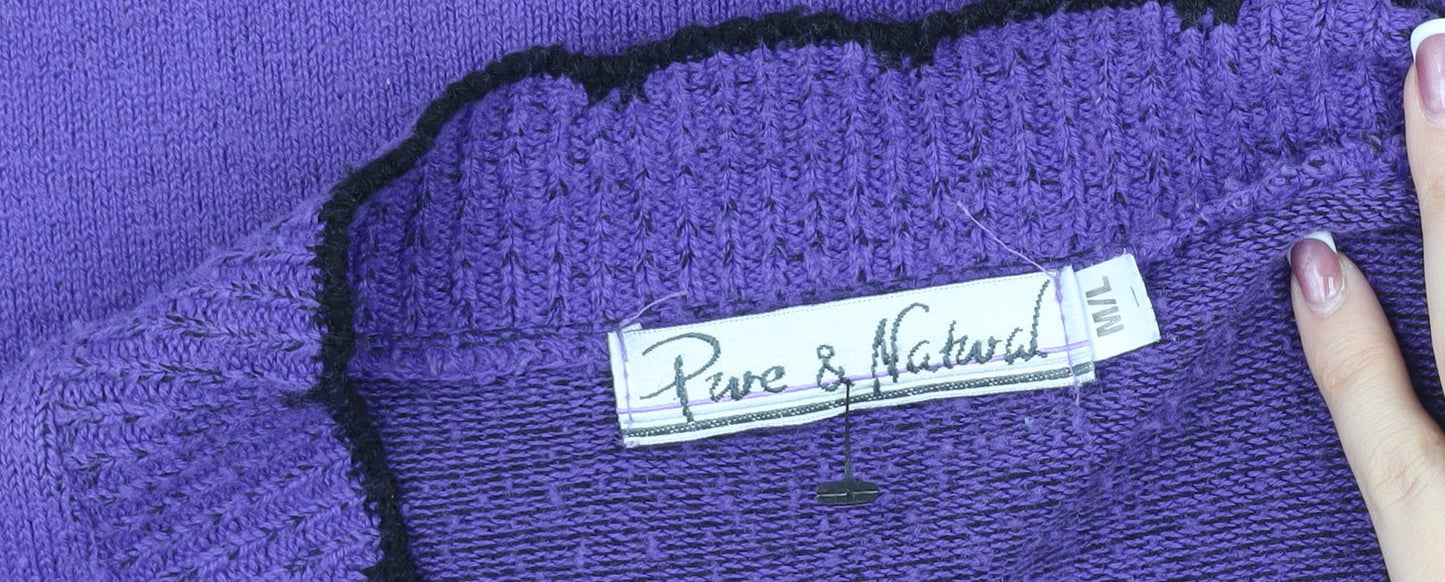 Pure & Natural Women's Purple open Front Cardigan Size 4