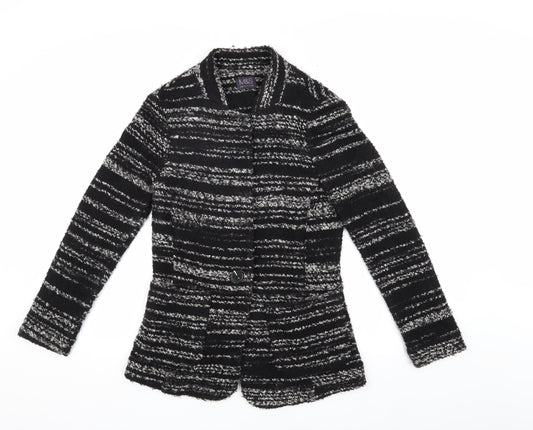 Marks and Spencer Women's Black Striped Jacket Size 6