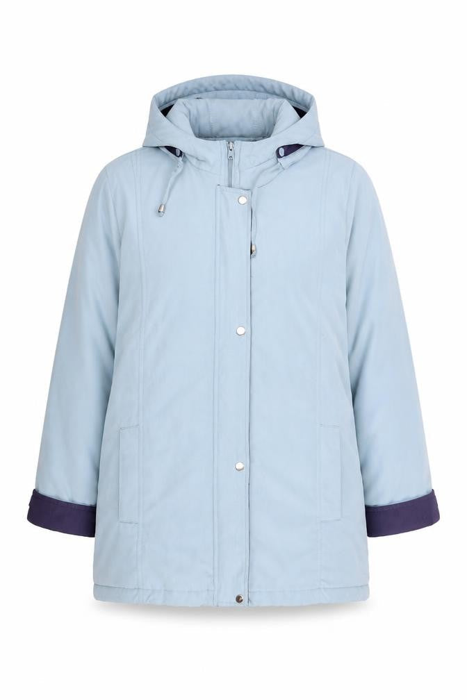 Sarah Hamilton Women's Blue Hooded Parka Coat Size 16