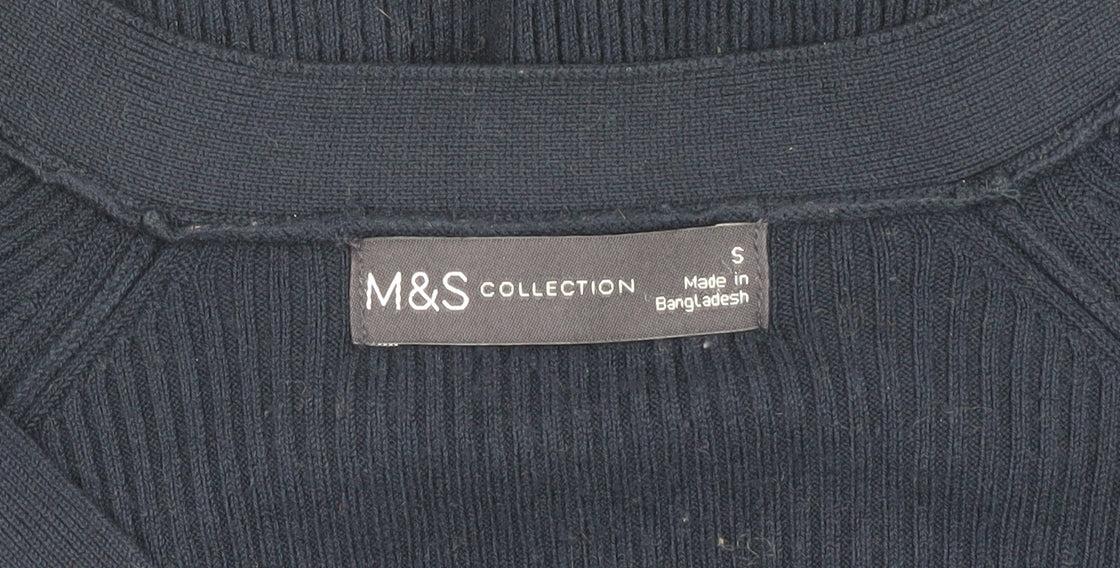 Marks and Spencer Women's Blue V-Neck Cardigan