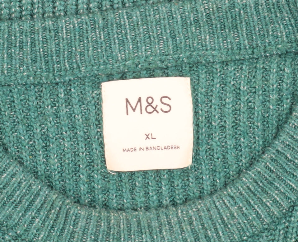Marks and Spencer Men's Green XL Pullover Jumper