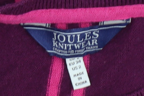 Joules Women's Purple Crew Neck Jumper, Size 6