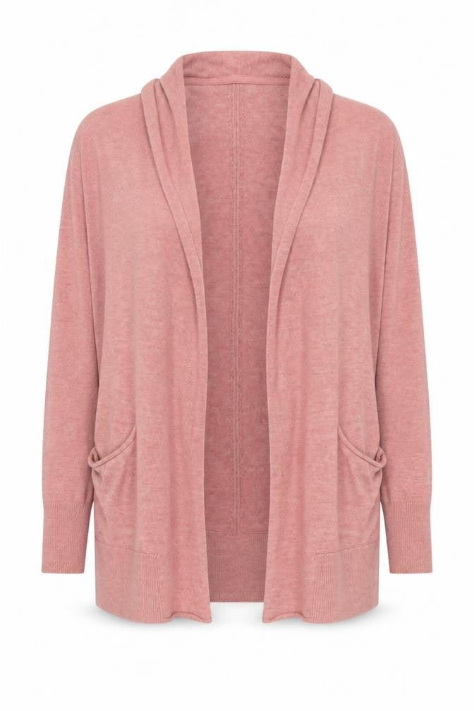 Womens UK 12 Regular Fat Face Pink Cardigan Open-Knit