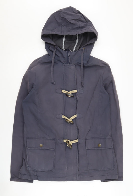 Fat Face Women's Blue Duffle Coat, Size 12, Hooded Jacket