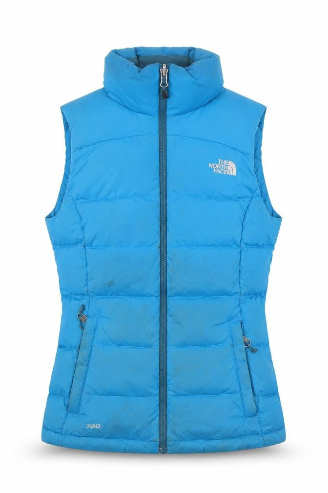 Womens UK Size XS Regular The North Face Blue Polyester Waistcoat
