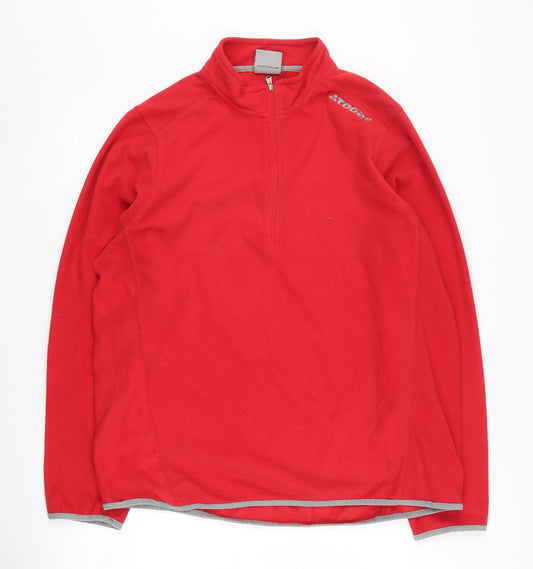 TOG24 Men's Red XL 1/4 Zip Fleece Sweatshirt