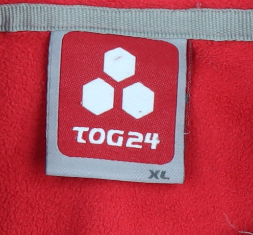 TOG24 Men's Red XL 1/4 Zip Fleece Sweatshirt