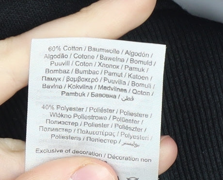 Jack & Jones Men's Black Hoodie L - Graphic Logo Pullover