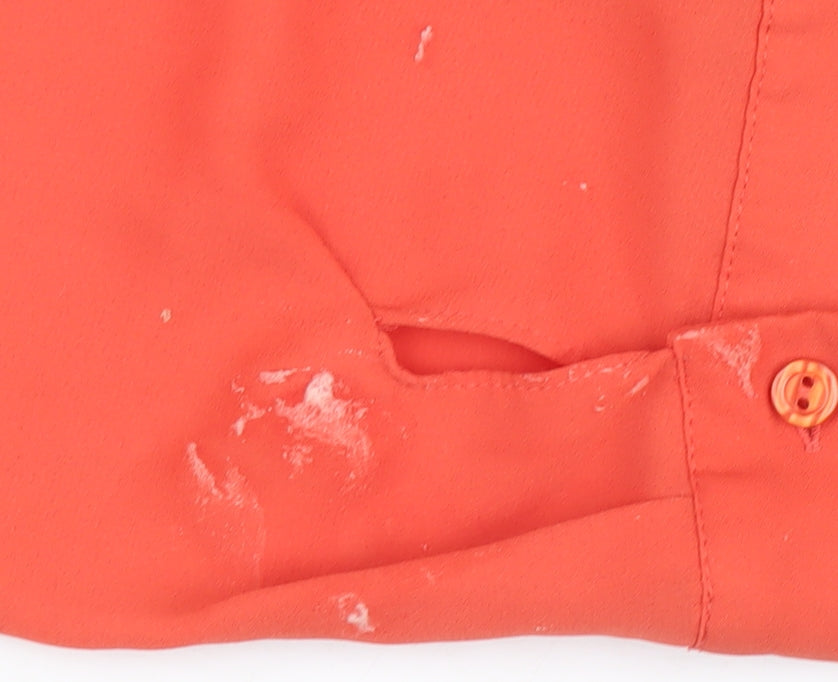Dorothy Perkins Women's Orange Button-Up Shirt Size 16