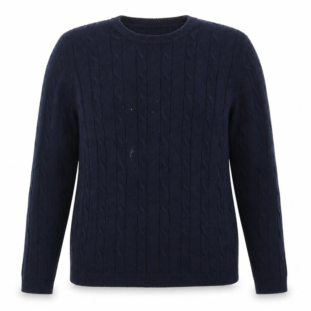 Marks and Spencer Women's Blue Cable-Knit Jumper