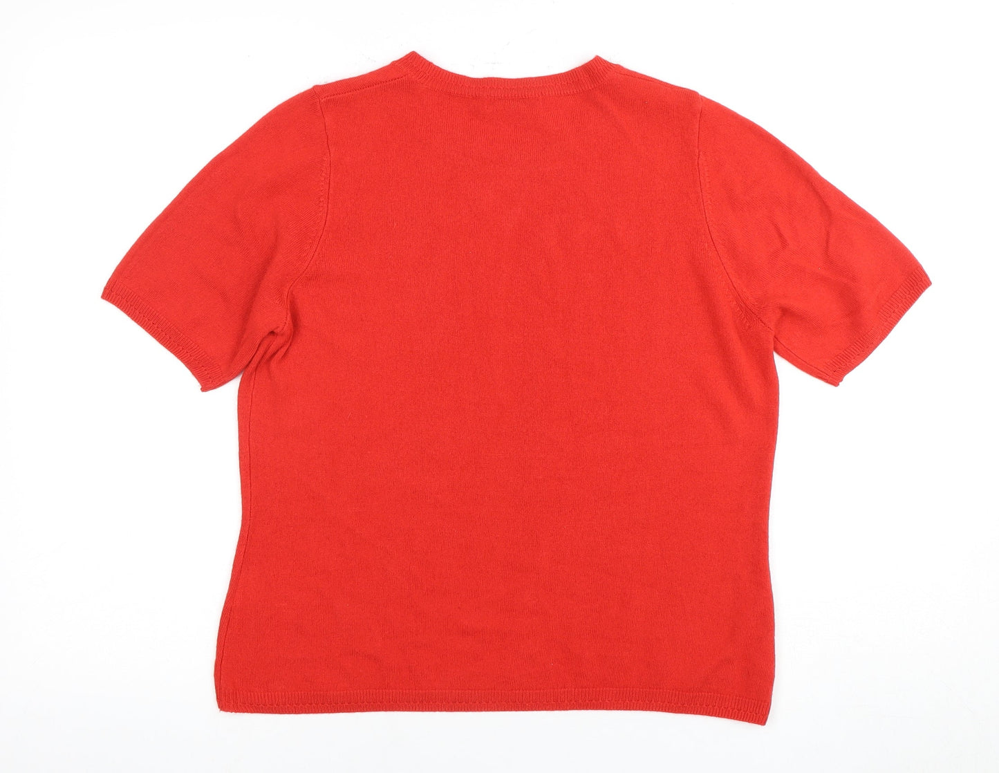Marks and Spencer Women's Red Crew Neck T-Shirt Size 14