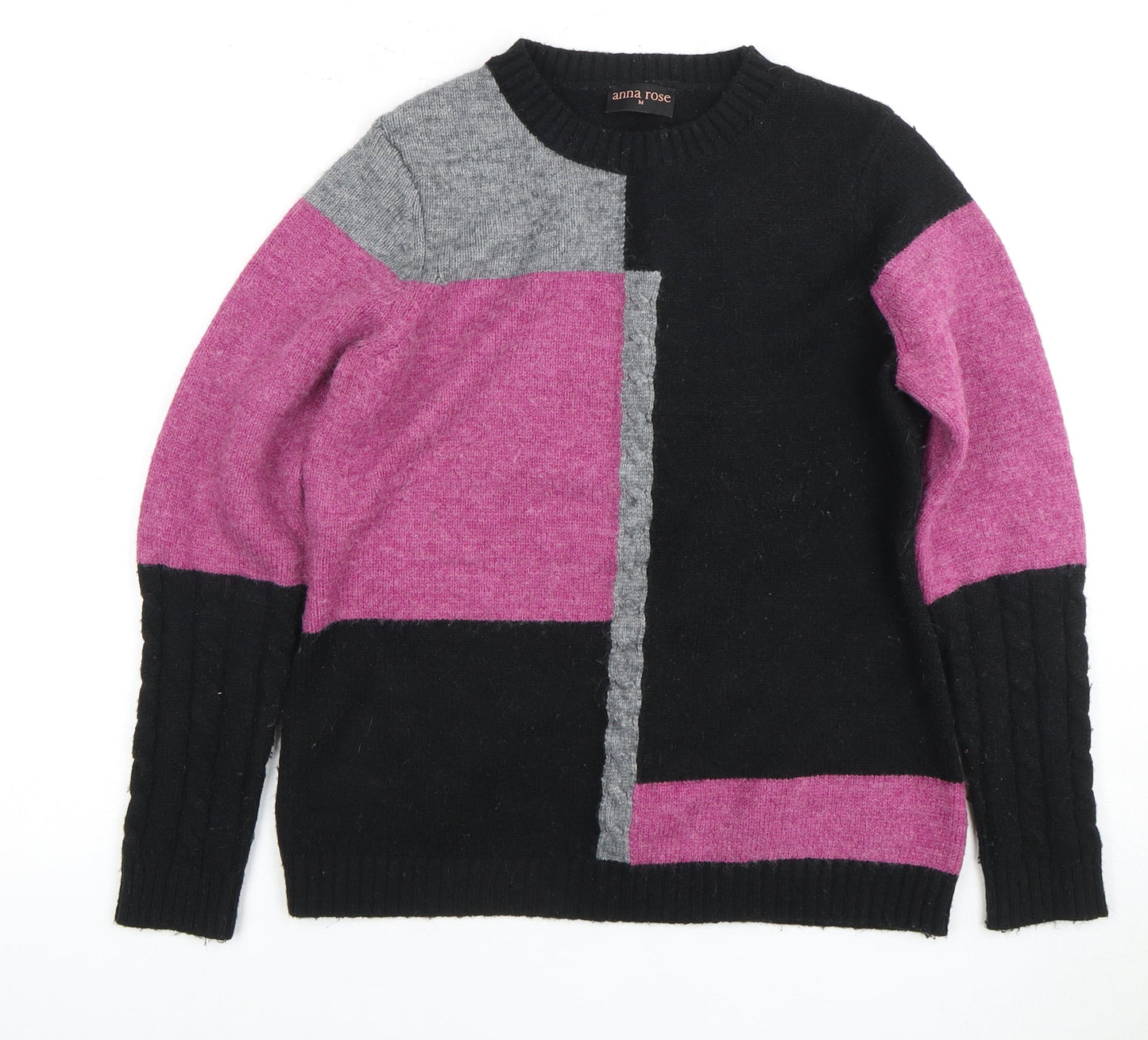 Anna Rose Women's Multicolour Geometric Pullover Jumper M