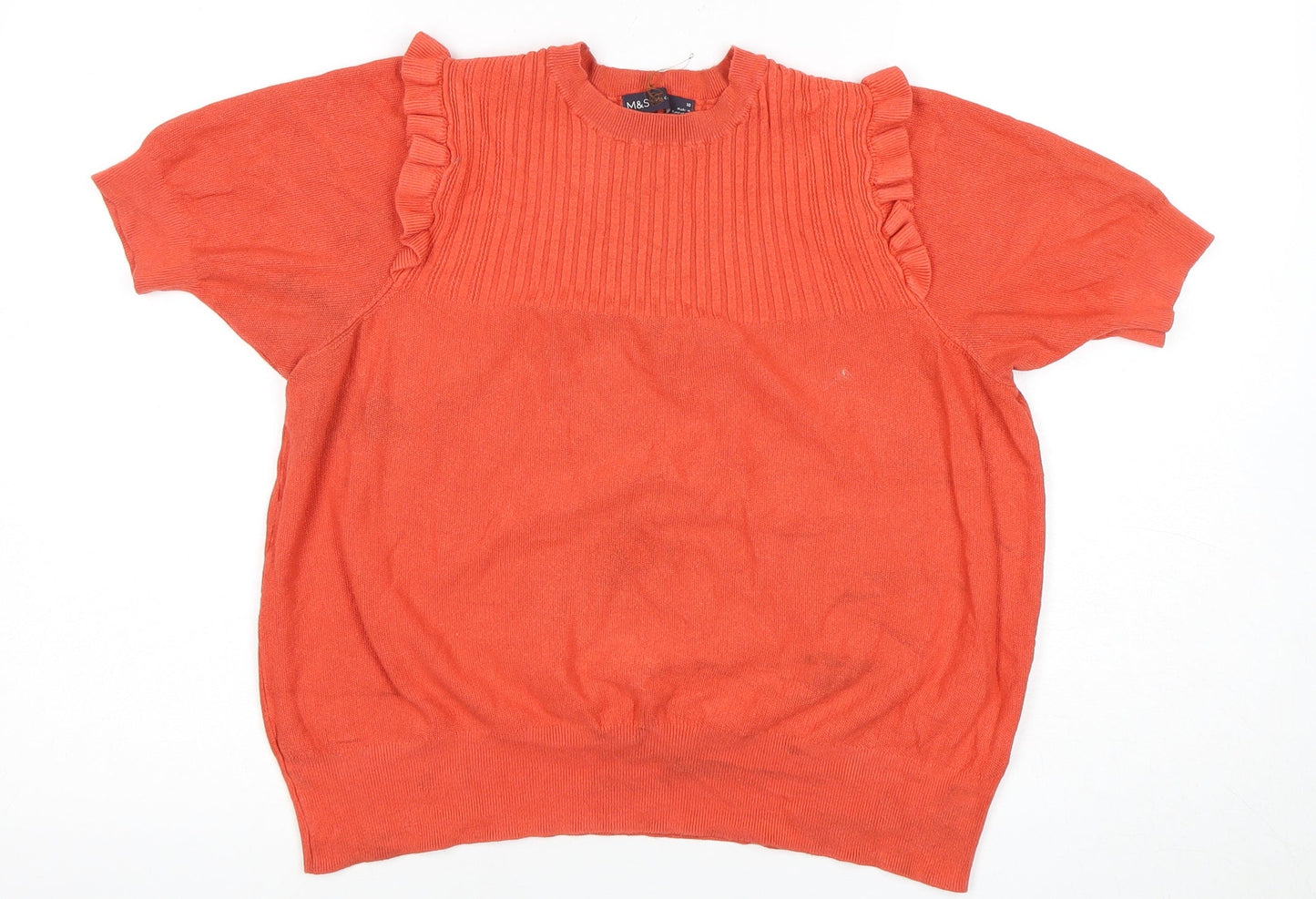 Marks and Spencer Women's Orange Ruffle Blouse