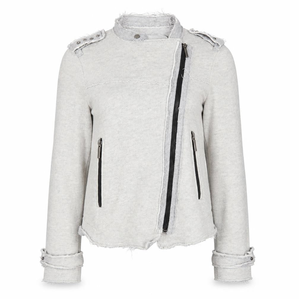 Zara Basic Women's Grey Biker Jacket, Size 2, Zipped
