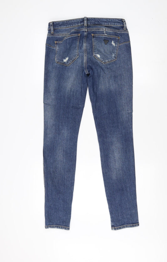 Guess Women's Blue Skinny Distressed Jeans Size 10