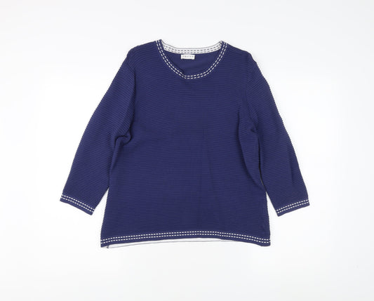 Eastex Women's Blue Top Size 12 with Crew Neck