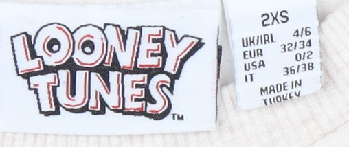 Looney Tunes Women's Beige Sweatshirt 2XS Pullover