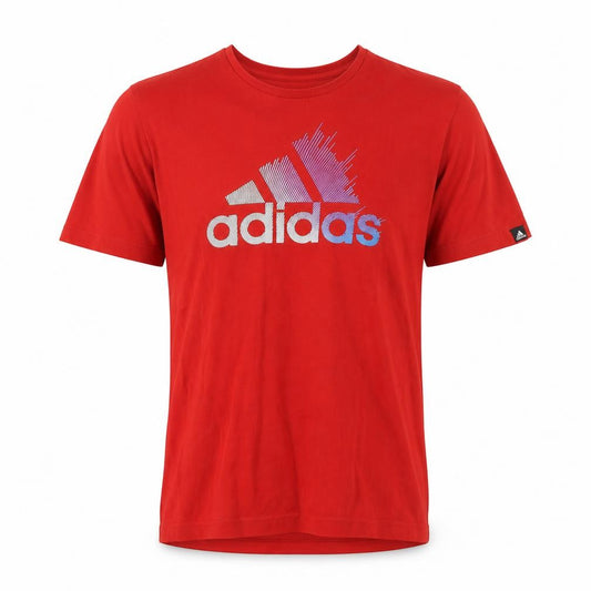 Mens UK Size S adidas Red  Cotton T-Shirt
